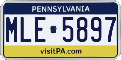 PA license plate MLE5897