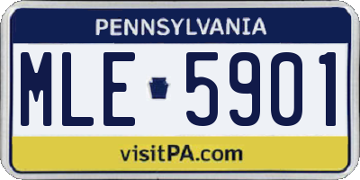 PA license plate MLE5901