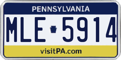 PA license plate MLE5914