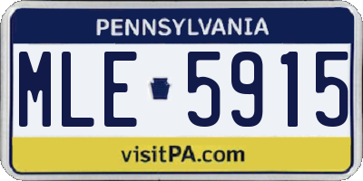 PA license plate MLE5915