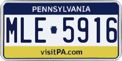 PA license plate MLE5916