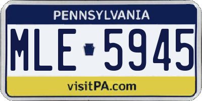 PA license plate MLE5945