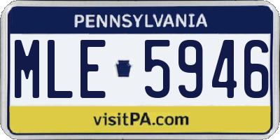 PA license plate MLE5946