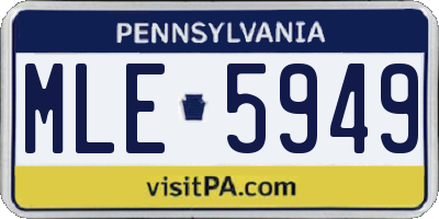 PA license plate MLE5949