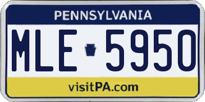 PA license plate MLE5950