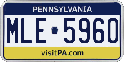 PA license plate MLE5960