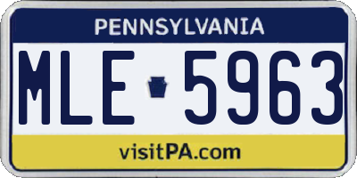 PA license plate MLE5963