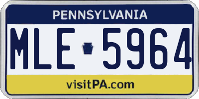 PA license plate MLE5964