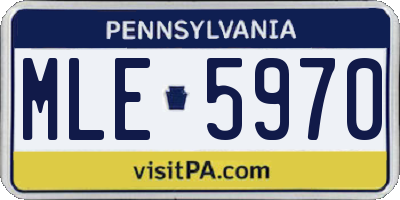 PA license plate MLE5970