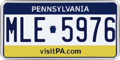 PA license plate MLE5976