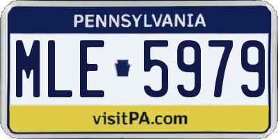 PA license plate MLE5979