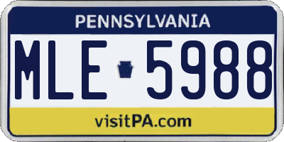 PA license plate MLE5988