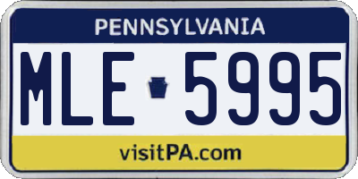PA license plate MLE5995