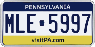 PA license plate MLE5997