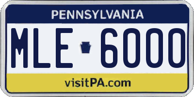 PA license plate MLE6000