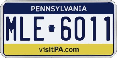 PA license plate MLE6011