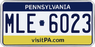 PA license plate MLE6023