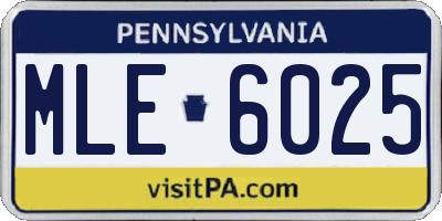 PA license plate MLE6025