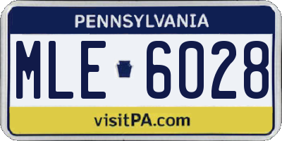 PA license plate MLE6028
