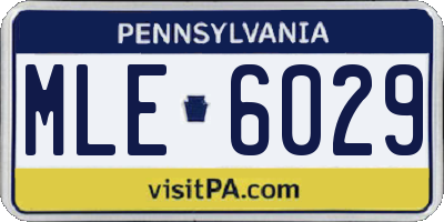PA license plate MLE6029