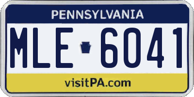 PA license plate MLE6041