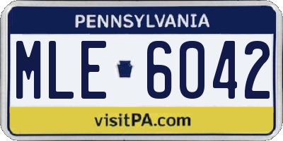 PA license plate MLE6042