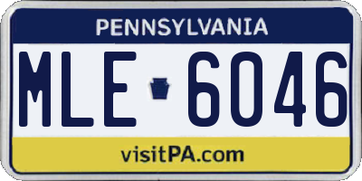 PA license plate MLE6046