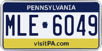 PA license plate MLE6049