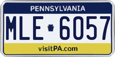 PA license plate MLE6057