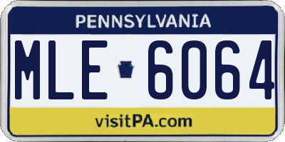 PA license plate MLE6064