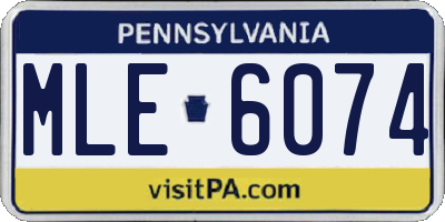 PA license plate MLE6074