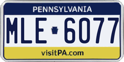 PA license plate MLE6077