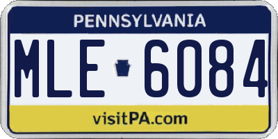 PA license plate MLE6084