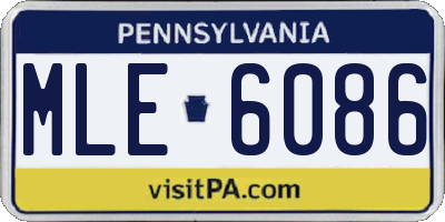 PA license plate MLE6086
