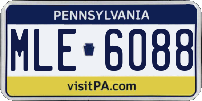 PA license plate MLE6088