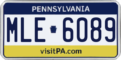 PA license plate MLE6089