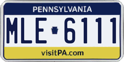 PA license plate MLE6111