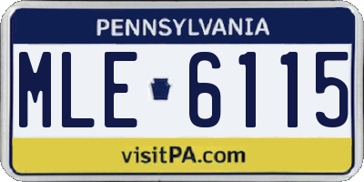 PA license plate MLE6115