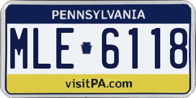 PA license plate MLE6118