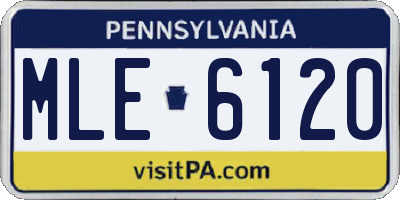 PA license plate MLE6120