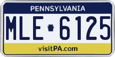 PA license plate MLE6125