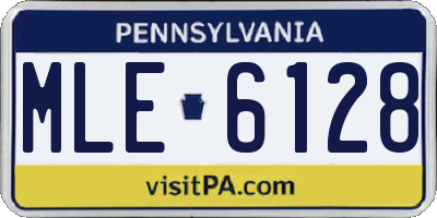 PA license plate MLE6128