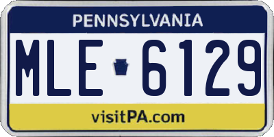 PA license plate MLE6129