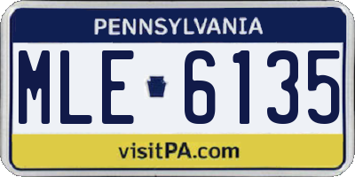 PA license plate MLE6135
