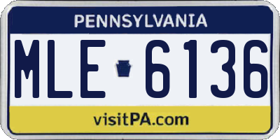 PA license plate MLE6136