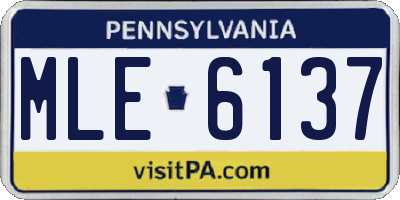 PA license plate MLE6137