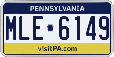 PA license plate MLE6149