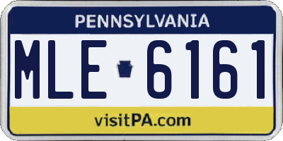 PA license plate MLE6161