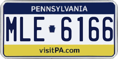 PA license plate MLE6166