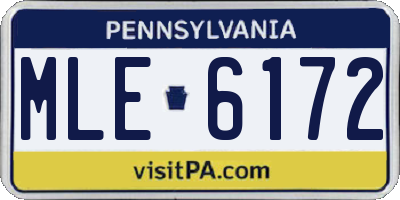 PA license plate MLE6172